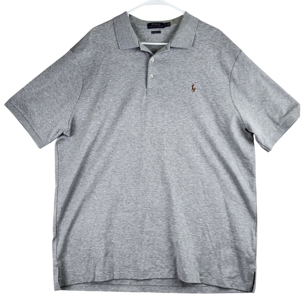 Polo Ralph Lauren Classic Fit Polo Shirt Mens‎ XL Grey Short Sleeve Preppy Basic